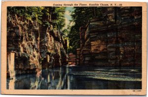 Postcard NY Ausable  Coming through the Flume