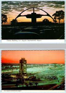 2 Postcards LOS ANGELES INTERNATIONAL AIRPORT, CA ~ Sunset Theme Building 4x6