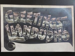 Greetings from Llandudno c1905 RP - Multiview in letters - Pub by Ralph Dunn & C