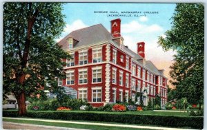 JACKSONVILLE, Illinois IL ~ Science Hall MacMURRAY COLLEGE c1940s Linen Postcard