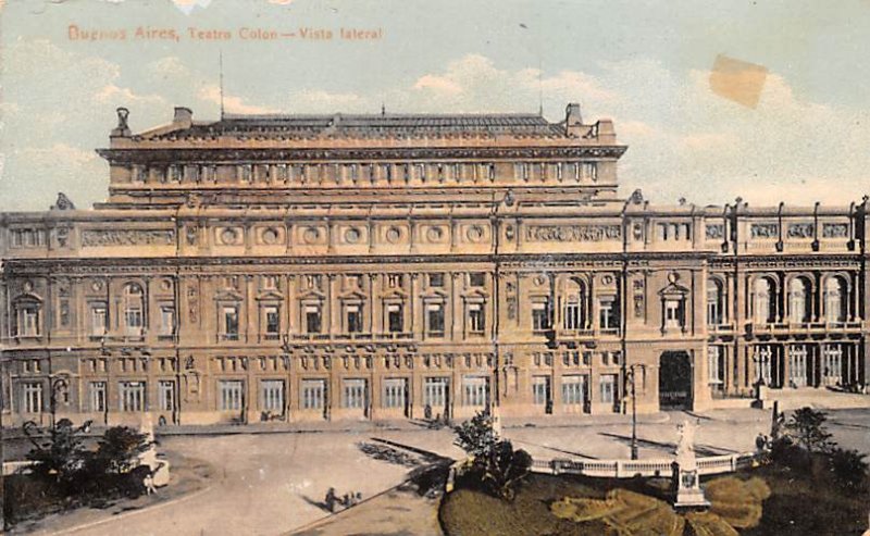 Teatro Colon, Vista lateral Buenos Aires Argentina Writing on back 