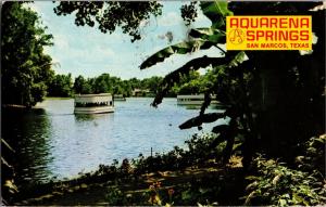 Aquarena Springs, San Marcos TX Glass Bottom Boat Vintage Postcard P05