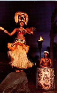 1970s Polynesian Luau Tahitian Dancers Walt Disney World Florida Postcard