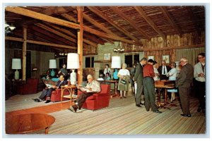 c1960's Cherokee Village Lounge Library Interior Arkansas AR Vintage Postcard