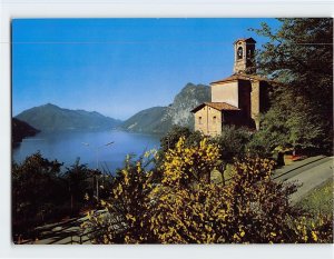 Postcard parishs adn View of Lake Lugano Castagnola Switzerland