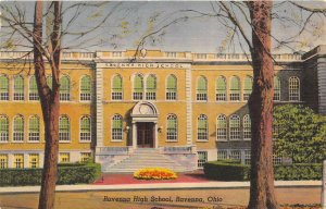 Ravenna Ohio 1950s Postcard Ravenna High School