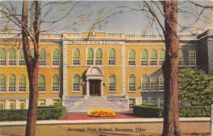 Ravenna Ohio 1950s Postcard Ravenna High School