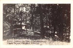 Detroit Michigan Camp Talahi YWCA Rustic Cabins Real Photo Postcard AA110994