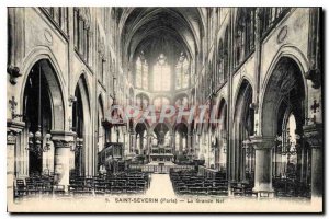 Old Postcard Saint Severin Paris Grande Nef