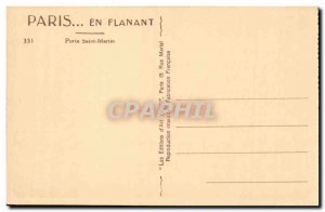 Paris - 10 - Porte Saint-Martin Old Postcard