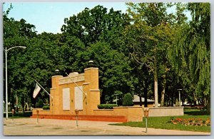 Vtg Streator Illinois IL City Park Entrance Chrome View Postcard