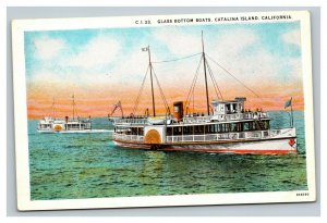 Vintage 1920's Postcard Glass Bottom Boats Santa Catalina Island California