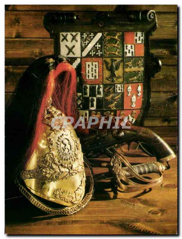 Old Postcard Army helmet and weapons (uniform gun uniform)