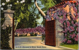 Florida Miami Beach Entrance To Miami Beach Estate Curteich