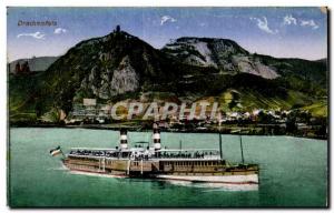  Vintage Postcard Drachenfels Boat