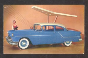 1955 OLDSMOBILE ROCKET 88 SEDAN CAR DEALER ADVERTISING POSTCARD '55 OLDS