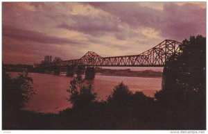 Sunset Scene, Ohio River,  George Rogers Clark Memorial Bridge,  Louisville, ...