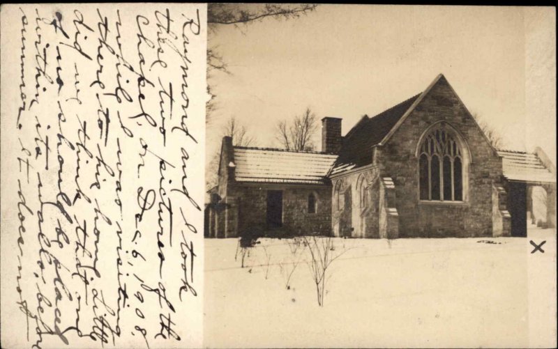 Fort Plain NY Memorial Chapel In Cemetery Canajoharie Cancel 1909 Real