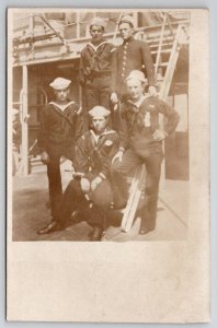 RPPC Sailors On Ship Bunch Of Milwaukee Jackies Real Photo Postcard S24