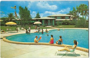PONCE DE LEON MOTOR LODGE St. Augustine, FL Swimming Pool 1961 Vintage Postcard