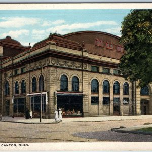 c1910s Canton OH Auditorium Street View Roadside Women Early Touring Car PC A204
