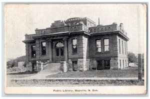 Mayville North Dakota ND Postcard Public Library Building Exterior 1911 Antique
