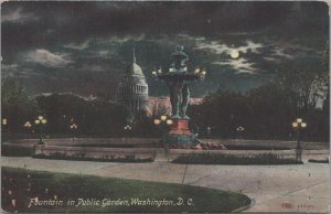 Postcard Fountain in Public Garden Washington DC