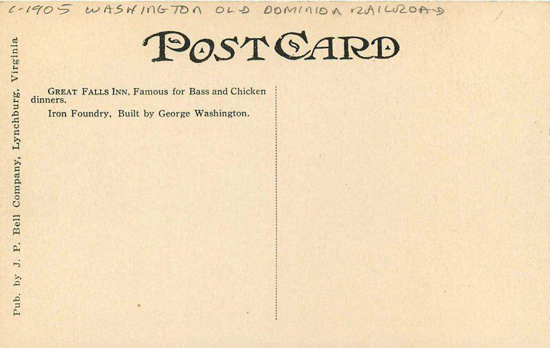 Bell Great Falls Inn Ruins C-1905 Washington Old Dominion Railroad Postcard 19