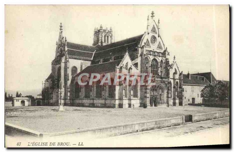 Old Postcard Bourg De Brou Church