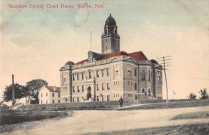 Wahoo Nebraska Saunders County Court House Vintage Postcard AA7806