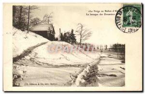 Old Postcard Customs Customs Snow at d & # Balloon 39Alsace The customs shack