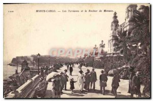 Old Postcard Monte Carlo Les Terrasses and the Rock of Monaco