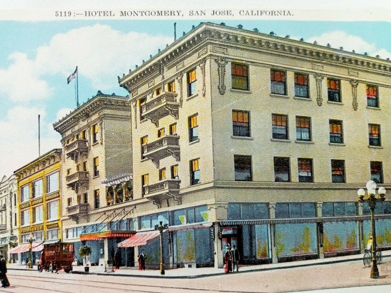 Vintage Postcard 1920's Hotel Montgomery San Jose California CA