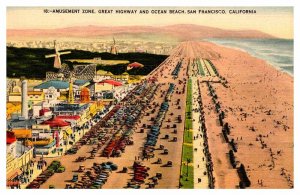 Postcard AMUSEMENT PARK SCENE San Francisco California CA AP2356