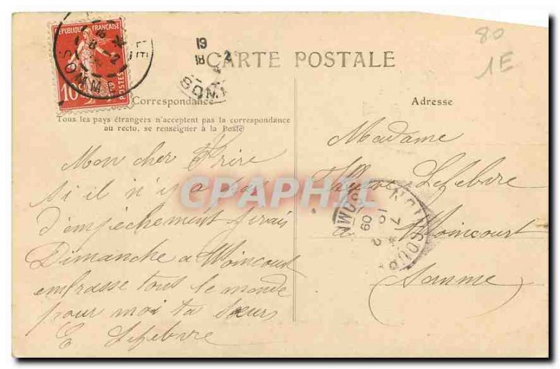 Old Postcard Abbeville Suppice the Chevalier de la Barre Low Relief Monument