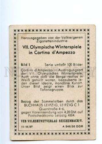 167021 Olympic Winter Games CORTINA d'Ampezzo CIGARETTE card