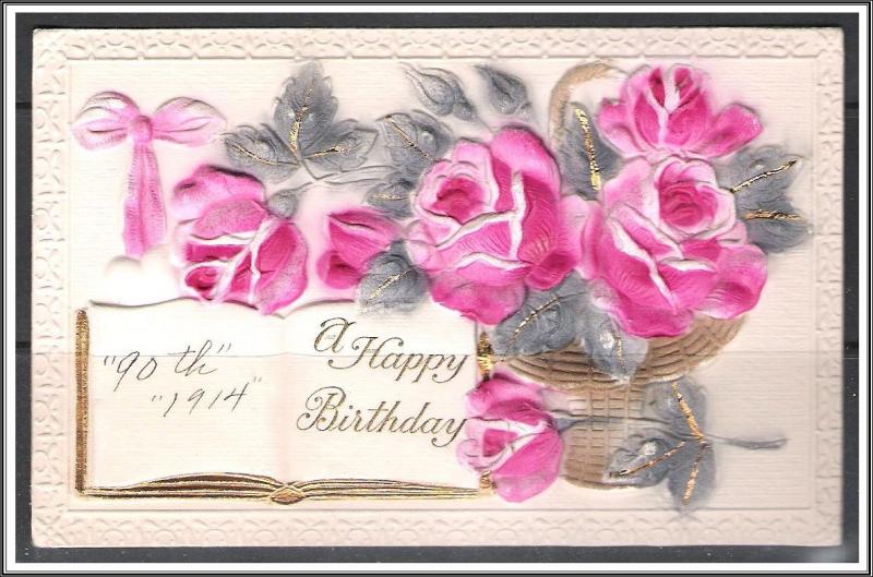 A Happy Birthday - Roses  - Embossed - [MX-183]