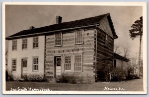 K35/ Nauvoo Illinois RPPC Postcard c1930 Jos. Smith Homestead Log Cabin 169