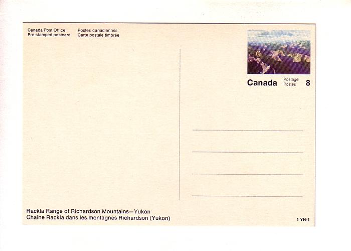 Rackia Range of Richardson Mountains, Yukon, Prepaid with Matching 8 Cent Stamp