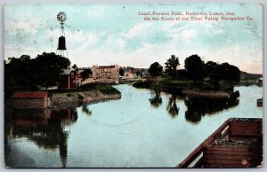 Postcard Fenelon Falls Ontario c1907 Canal View Split Ring Cancel Youngs Point