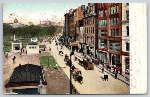 Main Street~Air View Tremont Street Boston Massachusetts~Vintage Postcard