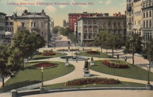 BALTIMORE, Maryland, 1900-1910s; Looking West From Washington Monument