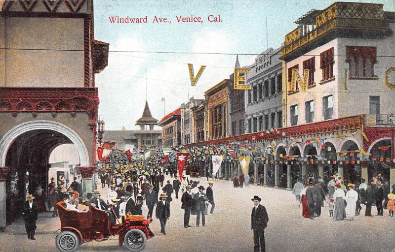 Windward Ave., Venice, California, Early Postcard, Unused