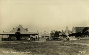 PC CPA SOUTH AFRICA, PIETERSBURG, MARKET SQUARE, REAL PHOTO POSTCARD (b15746)