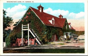 Postcard VA Mount Vernon Washington's Barn