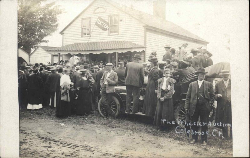 Colebrook Connecticut CT The Wheeler Auction c1910 Real Photo Postcard