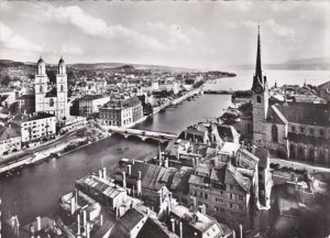 Switzerland Zurich Limm I und See mit Grossmuenster Photo