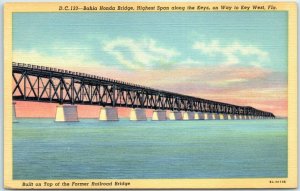 M-10887 Bahia Honda Bridge Highest Span along the Keys On Way to Key West Flo...