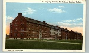 Ft Benjamin Harrison IN Barracks Postcard