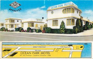 Postcard 1940s California San Francisco Ocean Park Hotel occupation CA24-3368